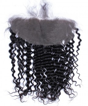 Lace Front Deep Wave Brazilian Hair Natural Color 13x6 Ear To Ear Lace Frontal Closure With Baby Hair