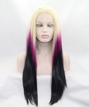 Blonde/Purple Ombre Synthetic Wig