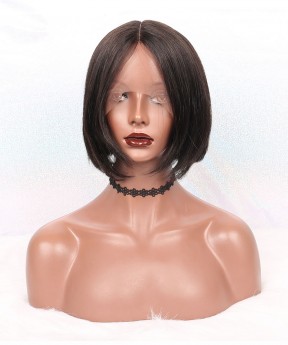 T Part 10 Inches None Lace Wigs 180% Density Styled Short Bob Wig