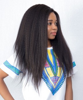 Kinky Straight Lace Front Human Hair Wigs 250% Density Super Thick