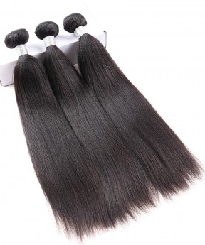 100% Human Hair 3 Pcs Yaki Straight Bundles Brazilian Virgin Hair 