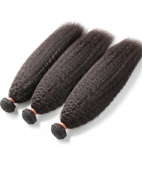 Kinky Straight Brazilian Virgin Hair Bundles 3 Pcs 100% Human Hair Weaving Msbuy Hair