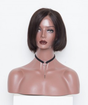 Msbuy Bob Lace Front Wigs Pre-Plucked Natural Hair Line Bob Straight  Wig 150% Density