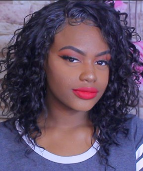 Loose Wave Bob Lace Front Human Hair Wigs 250% Density Short Hair Wig Pre Plucked Natural Hairline
