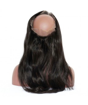 Brazilian Remy Straight Human Hair 360 Lace Frontal With Natural Hairline