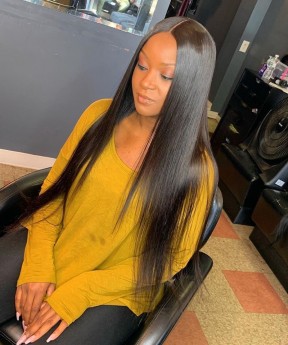 Msbuy 150% Density Lace Front Wigs Pre-Plucked Natural Hair Line Brazilian Straight Human Hair Wigs