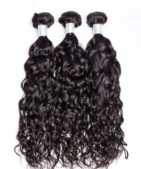 Malaysion Virgin Hair 3 Pcs Water Wave Bundles Cutile Kept Remy Hair Weaves