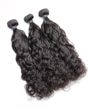 Peruvian Virgin Hair Bundles 3 Pcs Water Wave Cutile Kept Remy Hair Weaves
