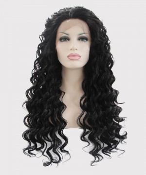 Blonde Root Black Ombre Synthetic Wig 