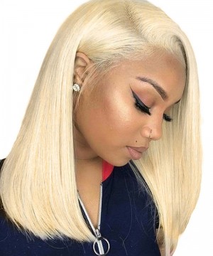 Kim Kardashian Blonde #613 Color Straight Wig Lace Front Human Hair Wigs 130% Density