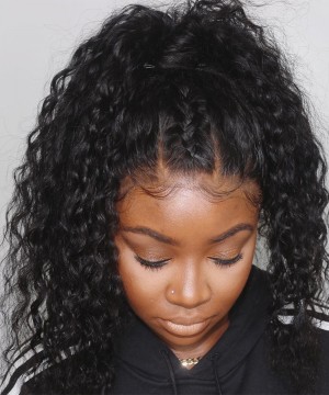 Msbuy Brazilian Deep Curly Wave Full Lace Human Hair Wigs For Black Women Glueless Full Lace Wigs  