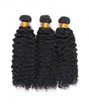 3B 3C Deep Curly Weave Human Virgin Hair Weave Bundles Double Weft Human Hair Extensions 3 Bundles