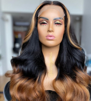 Msbuy wigs T part ombre wigs Colorful human hair wigs wave 250% density colored Lace Front Human Hair Wigs With Baby Hair Brazilian Lace Wigs For Black Women cheap