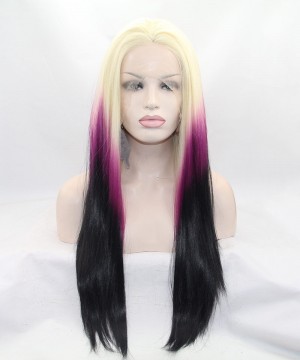 Blonde/Purple Ombre Synthetic Wig