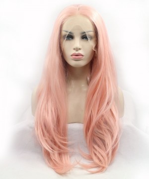 Pink Champagne Long Wavy Synthetic Wig