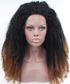 1B/Brown Afro kinky curly Synthetic Wig
