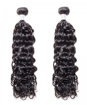 2 Pcs Water Wave Brazilian Virgin Hair Bundles Cutile Kept Remy Hair Weaves