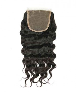 5x5 Lace Closure Brazilian Loose Wave Remy Hair Natural Color