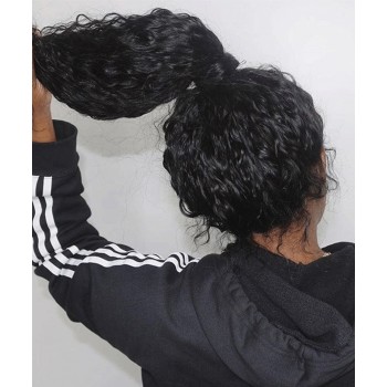 Msbuy Undetected 360 Lace Frontal Wigs For Black Women Deep Curly 150% Density Lace Wigs With Baby Hair Pre Plucked