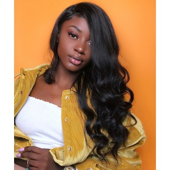 Msbuy Hair Wigs Invisible 360 Lace Frontal Wigs Body Wave For Black Women Pre Plucked Brazilian 150% Density Lace Frontal Human Hair Wigs With Baby Hair