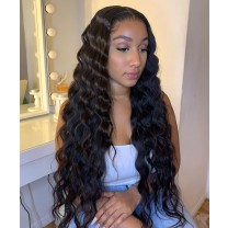 Msbuy Loose Wave 360 Lace Wigs Pre Plucked Brazilian Undetected Lace Wigs With Baby Hair 150% Density Lace Front Human Hair Wigs 