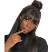 Msbuy SALE! Silky Straight Invisible 360 Lace Frontal Wig Pre Plucked 150% Density Undetected Lace Front Human Hair Wigs With Baby Hair