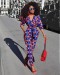 Womens Rompers Jumpsuit Summer 2018 New Women African Print Clothing 3/4 Sleeves Casual Sexy Fashion Party Wide Leg Pants