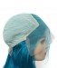 Colorful Invisible Lace Human Hair Straight Bob Wigs Bright Blue Lace Front Wigs For Black Women 