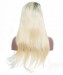Light Blonde 1b/613 Ombre Straight Lace Wig