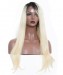 Light Blonde 1b/613 Ombre Straight Lace Wig