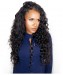 13x6 Pre Plucked 250 Density Lace Front Human Hair Wigs For Women Deep Wave Lace Front Wig Brazilian Natural Black 