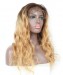 MSbuy Honey Blonde Ombre Wavy Lace Front Human Hair Wigs Pre Plucked With Baby  