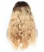 MSbuy Honey Blonde Ombre Wavy Lace Front Human Hair Wigs Pre Plucked With Baby  