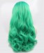 Light Green Color Long Wavy Synthetic Wig 