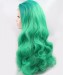 Light Green Color Long Wavy Synthetic Wig 