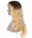 MSbuy Honey Blonde Ombre Wavy Lace Front Human Hair Wigs Pre Plucked With Baby  