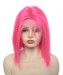 Short Bob Wig Cosplay Colorful Invisible Lace Human Hair Wigs Straight Lace Frontal Wig