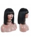 Msbuy Straight 360 Lace Frontal Wig With Bangs Pre Plucked With Baby Hair 150% Lace Bob Human Hair Wigs For Black Women 