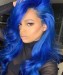 Msbuy Blue Color 13x6 Lace Front Wigs 150 Density Straight Colorful Human Hair Wig For Women