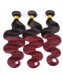 3 Pcs Ombre Brazilian Hair Weave Bundles 1B/99J Burgundy Brazilian Hair 