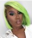 Green Lace Front Wigs For Black Women Colorful Invisible Lace Human Hair Straight Bob Wigs 