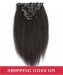 Kinky Straight Virgin Hair 7Pcs Hair Peruvian Clip In Human Hair Extensions 120g/set