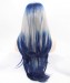 Blue/White Ombre Long Wavy Synthetic Wig 