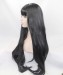 Black Long Straight Wig Synthetic Wig With Bang