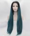 1B/Blue Ombre Long Straight Synthetic Wig