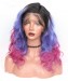 Luxury Natural Wave 1B/Purple/Pink Ombre Color 13x6 Lace Front Human Hair Wigs 180% Density