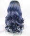 1B/Blue With White Highlight Synthetic Wig For Black Women
