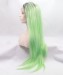 Grey/Light Green Ombre Straight Fashionable Synthetic Wig