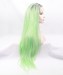 Grey/Light Green Ombre Straight Fashionable Synthetic Wig
