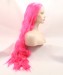 Pink Color Wavy Fashionable Synthetic Wig
